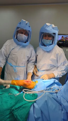 Dr. Rakesh Pannu performing spine procedure